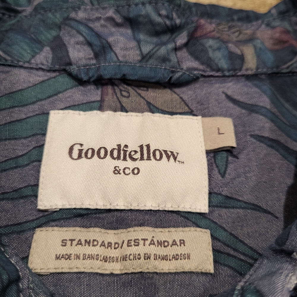 Goodfellow Short Sleeve Hawaiian Shirt Standard Fit Tropical Mens Size Large - Picture 4 of 8